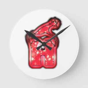 Horloge Ronde Ho Ho Ho ! Père Noël Casquette Joyeux Noël étoile