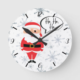Horloge Ronde Ho, Ho, Ho Père Noël Clock