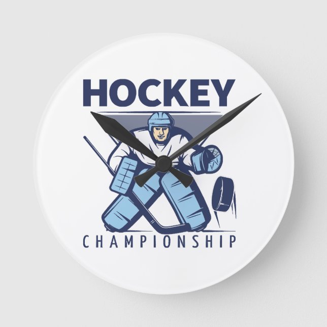 Horloge Ronde Hockey drôle (Recto)