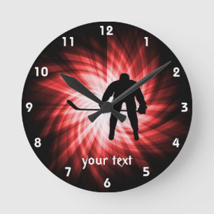 Horloge Ronde Hockey rouge