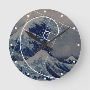 Horloge Ronde Hokusai rencontre Fibonacci, rapport d'or