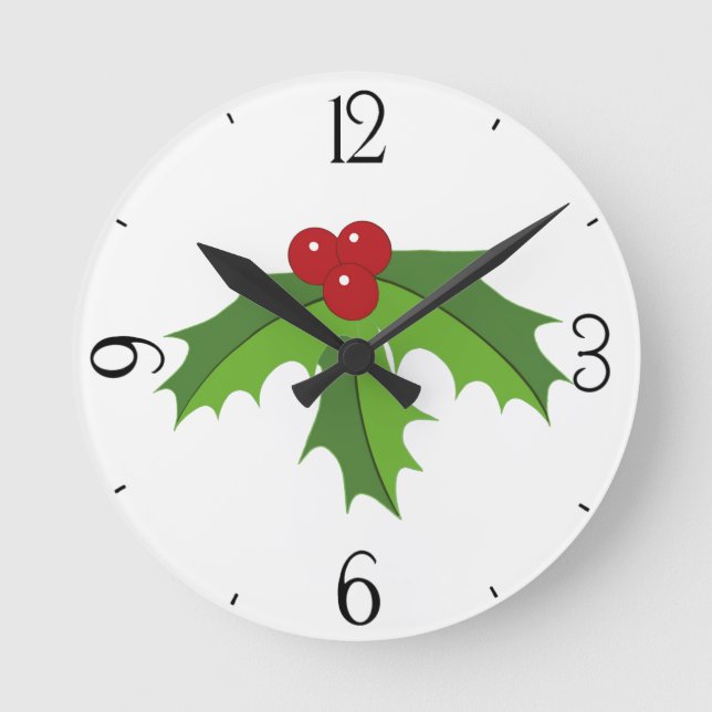 Horloge Ronde Holly Berries (Recto)