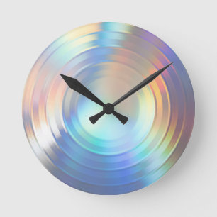 Horloge Ronde Hologramme moderne Pastel Arc-en-ciel Sirène Unico