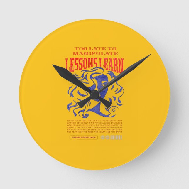 HORLOGE RONDE HOME DECOR MANIPULATE LESSONS LEARN WALL CLOCK  (Recto)