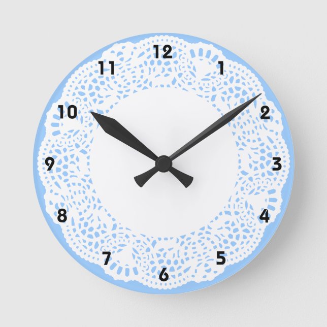Horloge Ronde Home Sweet Home Doily Design (Recto)