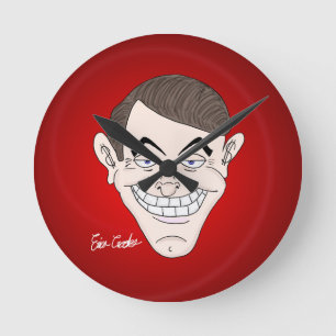 Horloge Ronde homme d'affaires flippant avec des oreilles d'arge