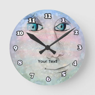 Horloge Ronde Homme dans la Lune