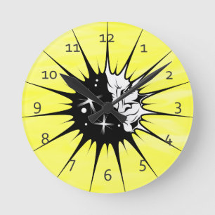 Horloge Ronde Homme et Sun Art