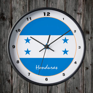 Horloge Ronde Honduras moderne Drapeau, Honduras Accueil / Desig