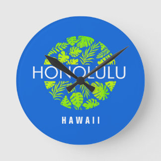 Horloge Ronde Honolulu Hawaii Tropical Custom