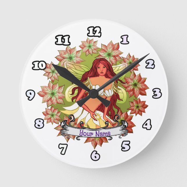 Horloge Ronde Horaire de Noël Fairy (Recto)