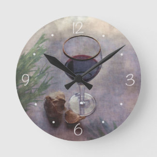 Horloge Ronde Horaire du vin et des herbes d'ail