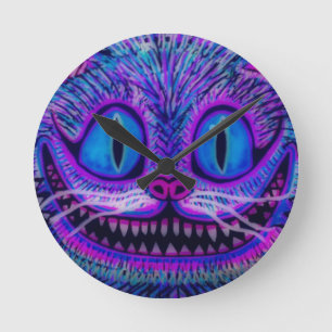Horloge Ronde "HORLOGE de CAT de CHESIRE" par CHAOS FAIT SUR