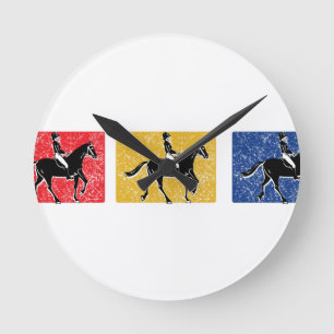 Horloge Ronde Horse et cavalier anglais