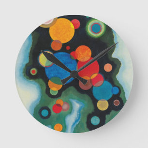 Horloge Ronde Huile Abstraite de Kandinsky Deepened Impulse sur