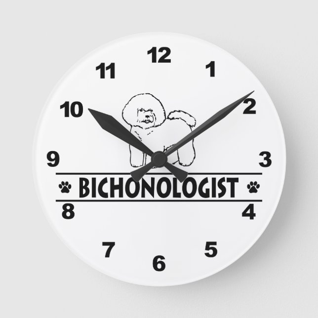 Horloge Ronde Humorous Bichon Frise (Recto)