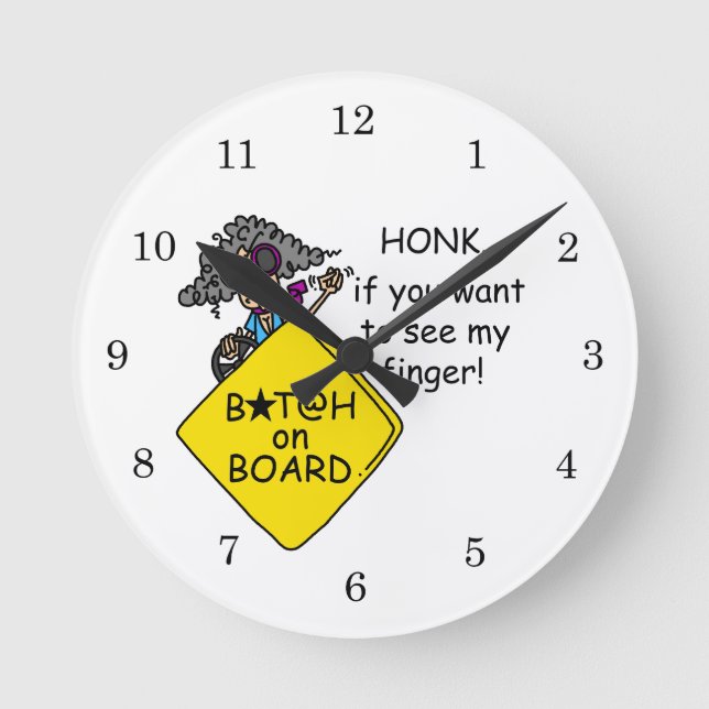 Horloge Ronde Humour de rage de route (Recto)