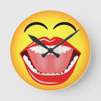 Horloge Ronde Humour Emoji Visage Moyen Drôle Arrondi Mur Horlog