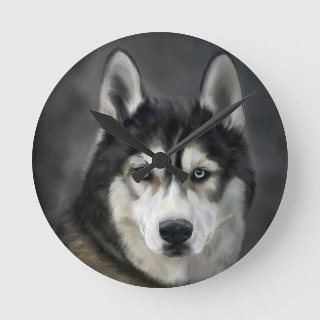 Horloge Ronde Husky Dog Big Dog Animal Pet (Recto)