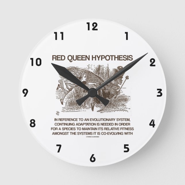 Horloge Ronde Hypothèse Red Queen (Wonderland Alice Red Queen) (Recto)