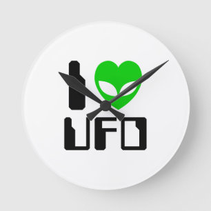 Horloge Ronde I Alien Heart UFO