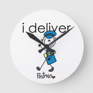 Horloge Ronde I Deliver mail carrier