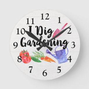 Horloge Ronde I Dig Gardening Cute Garden Jardin-cadeaux