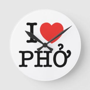 Horloge Ronde I Heart (Amour) Pho