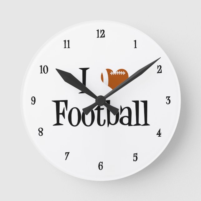 Horloge Ronde I Heart Football (Recto)