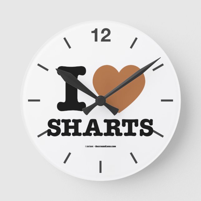 Horloge Ronde I Heart Sharts (Recto)