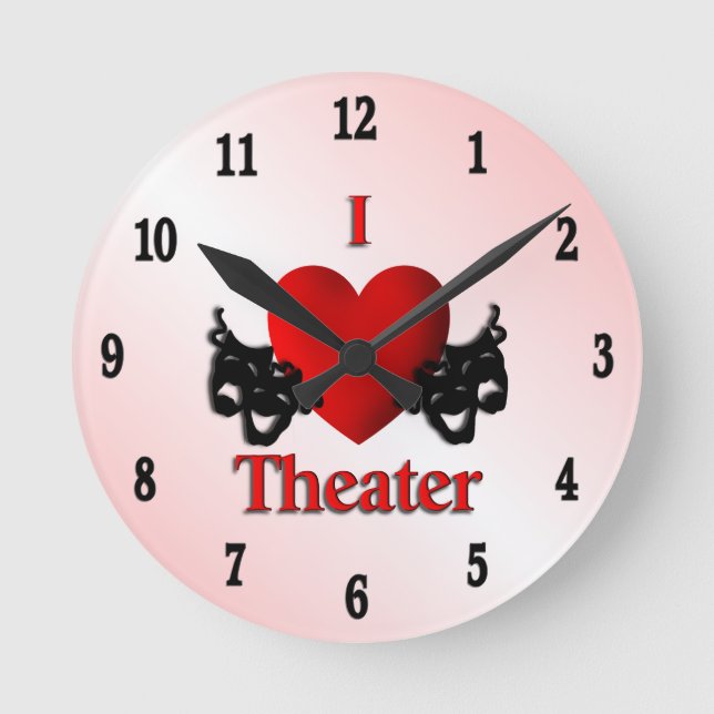 Horloge Ronde I Heart Theater Pink (Recto)
