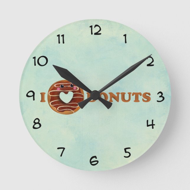 Horloge Ronde I love donuts (Recto)