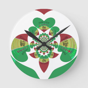 Horloge Ronde I Love Ethiopia - Heartfeel Rasta Art
