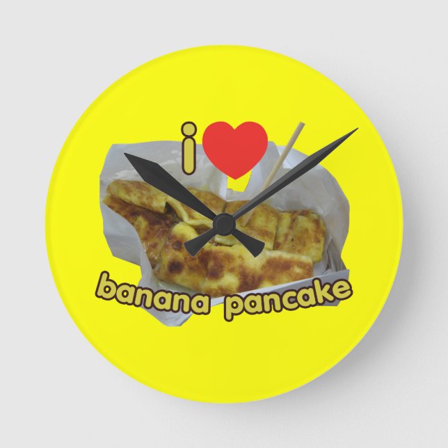 Horloge Ronde I Love (Heart) Banana Pancake ... Thai Street Food (Recto)
