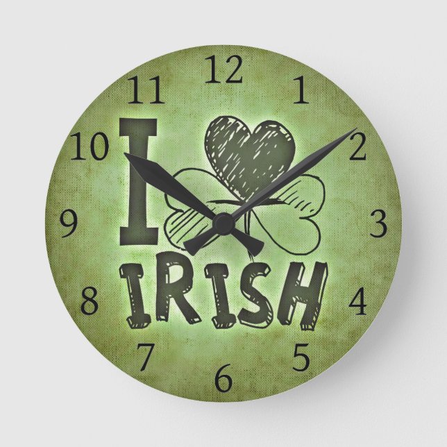 Horloge Ronde I Love Irish (Recto)