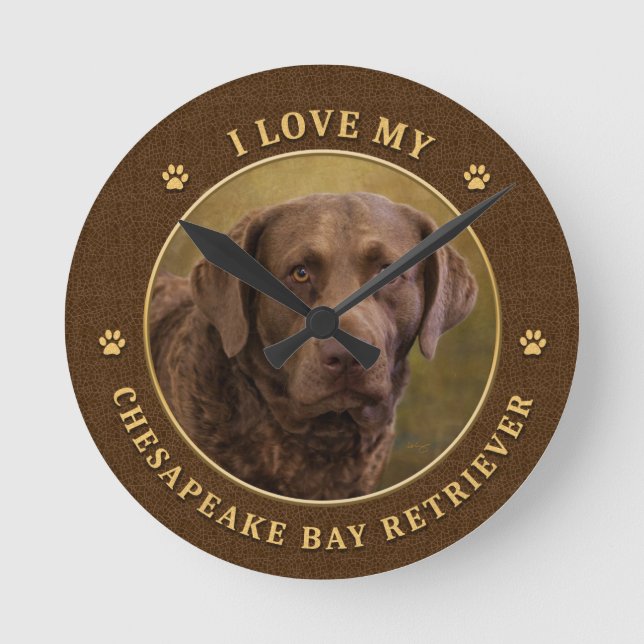 Horloge Ronde I Love My Chesapeake Bay Retriever Wall Clock (Recto)