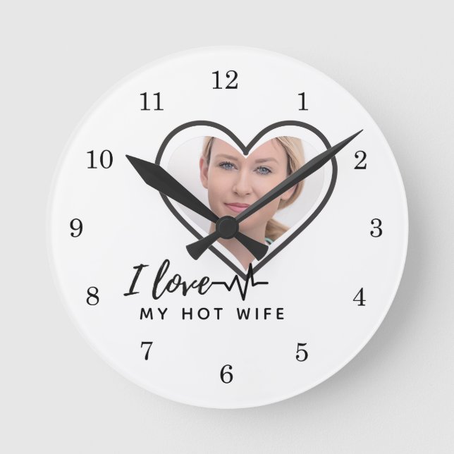 Horloge Ronde I Love My WIFE - Meilleur ami PHOTO personnalisée (Recto)
