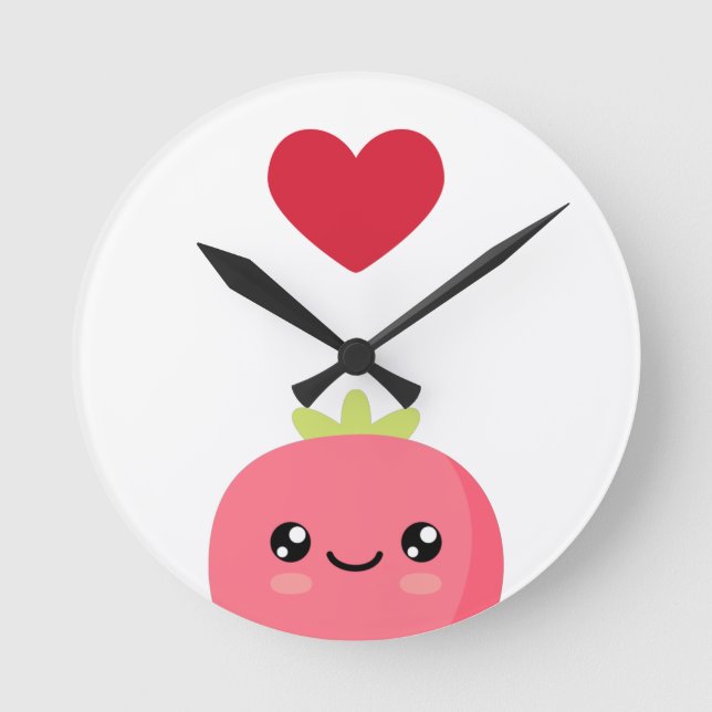 Horloge Ronde I love strawberries (Recto)