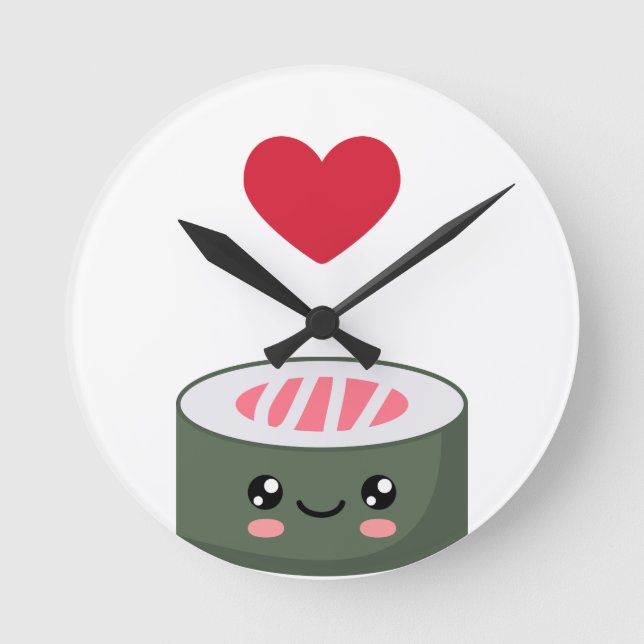 Horloge Ronde I love Sushi (Recto)
