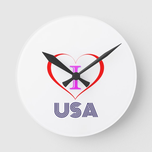 Horloge Ronde I Love USA (Recto)