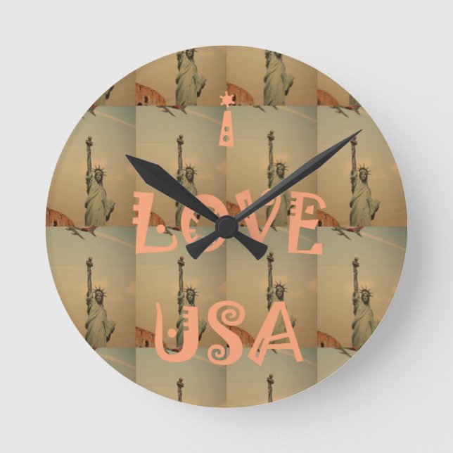 Horloge Ronde I Love USA (Recto)