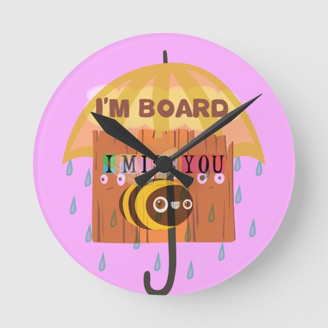 Horloge Ronde I Miss You in the rain I am bored (Recto)