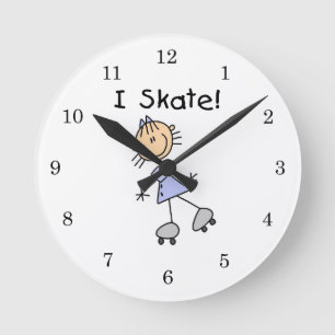 Horloge Ronde I Skate Girl Roller Skater