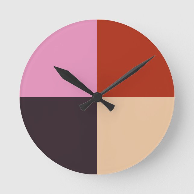 Horloge Ronde Ibérie d'aubergine rose rouge (Recto)