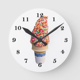 Horloge Ronde Ice Cream Cone Wall Clock