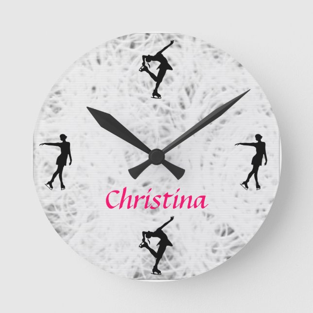 Horloge Ronde Ice Skating Personalized Clock (Recto)