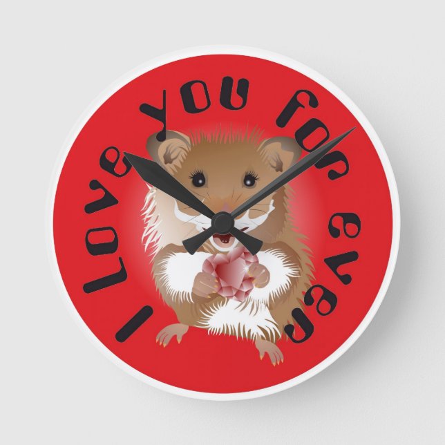 Horloge Ronde Ich liebe meinen kleinen Hamster Uhr (Recto)
