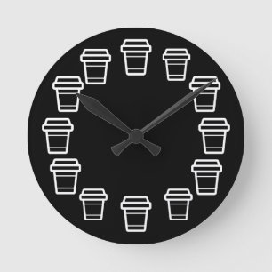 Horloge Ronde Icône Café ou Latte Coupe To Go