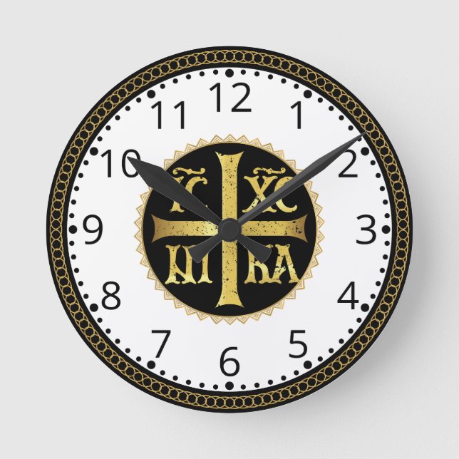 Horloge Ronde ICXC Numéro Jésus Orthodoxe (Recto)