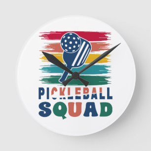 Horloge Ronde Idée cadeau pour joueurs de pickleball